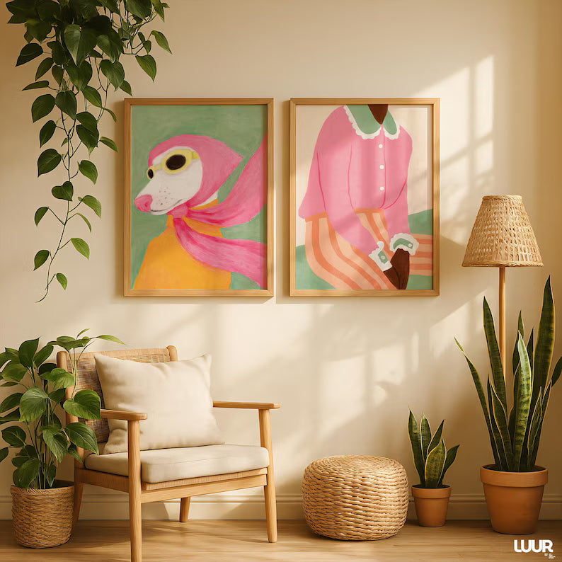 Set x2 Cuadros Abstracto, Colores, Colours in the Air XVIII