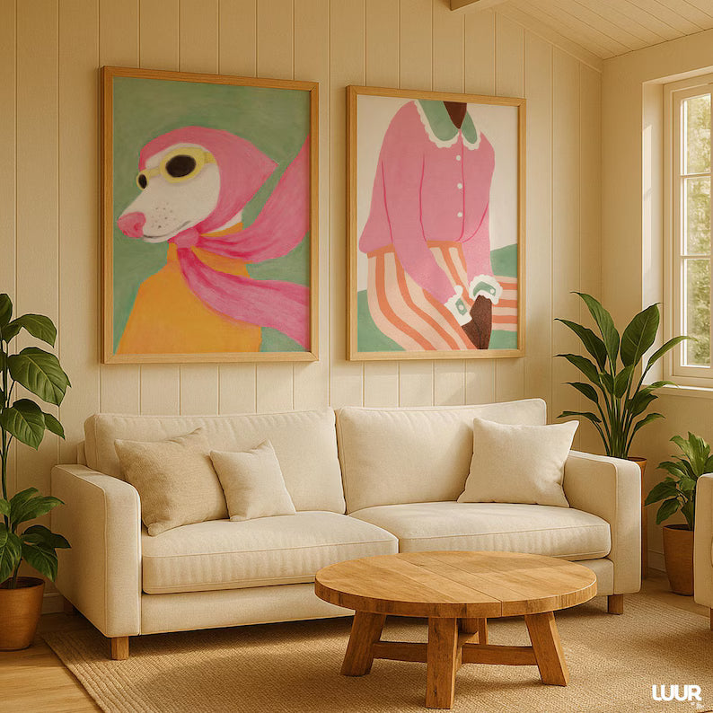 Set x2 Cuadros Abstracto, Colores, Colours in the Air XVIII