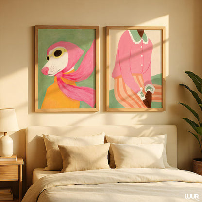 Set x2 Cuadros Abstracto, Colores, Colours in the Air XVIII