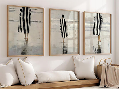 Set x3 Cuadros Decorativos, Living, Ilustraciones Modernas