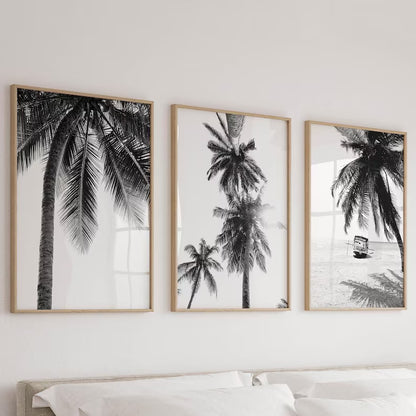 Set x3 Cuadros Decorativos, Marco Natural Surf, Playa