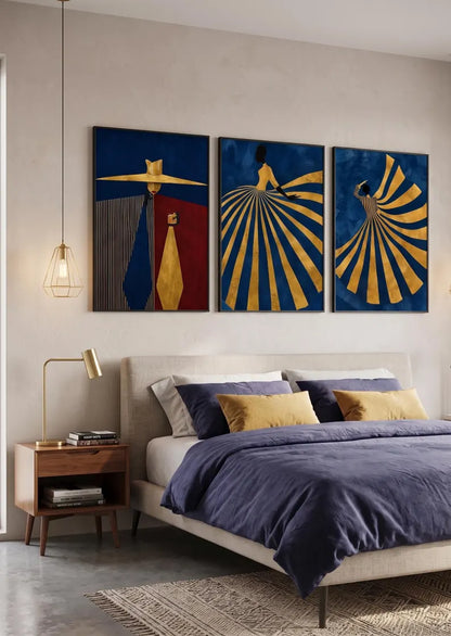 Set x3 Cuadros Decorativos, Living, Ilustraciones Modernas