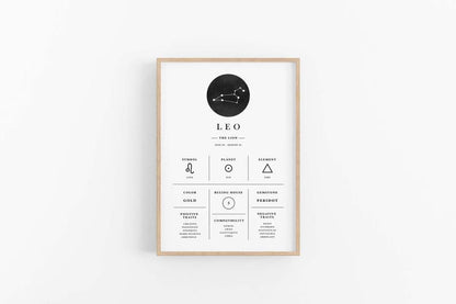 Cuadro Decorativo Zodiaco , Leo - Tree House Deco