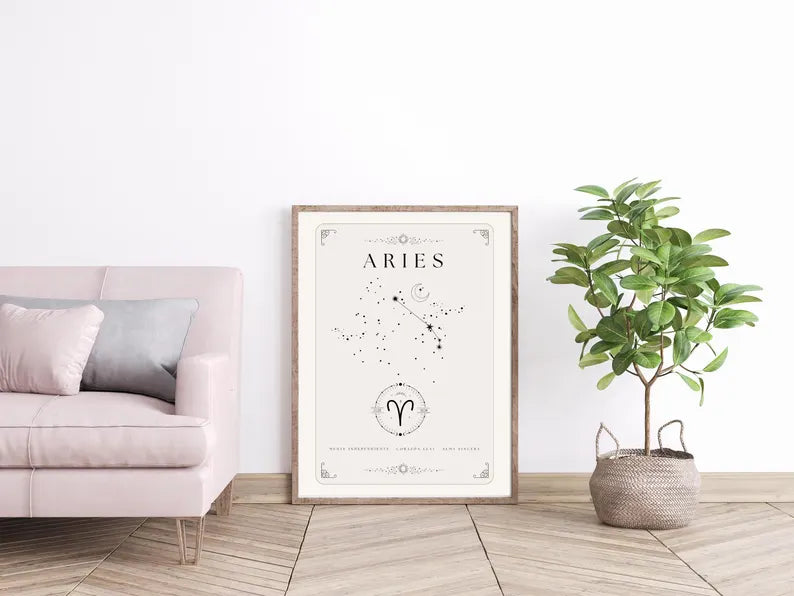 Cuadro Decorativo Póster, Zodiaco Aries VII